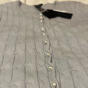 100% Cashmere Women's Baby Blue Cardigan